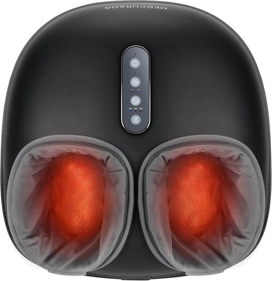 Medcursor Shiatsu Foot Massager Machine with Heat Roller Muscle Relaxation Pain Relief Electric Fully Wrapped Foot Massage